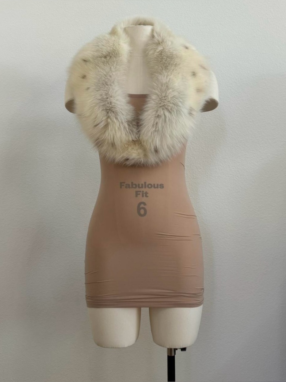 spotted fox fur collar trim one size